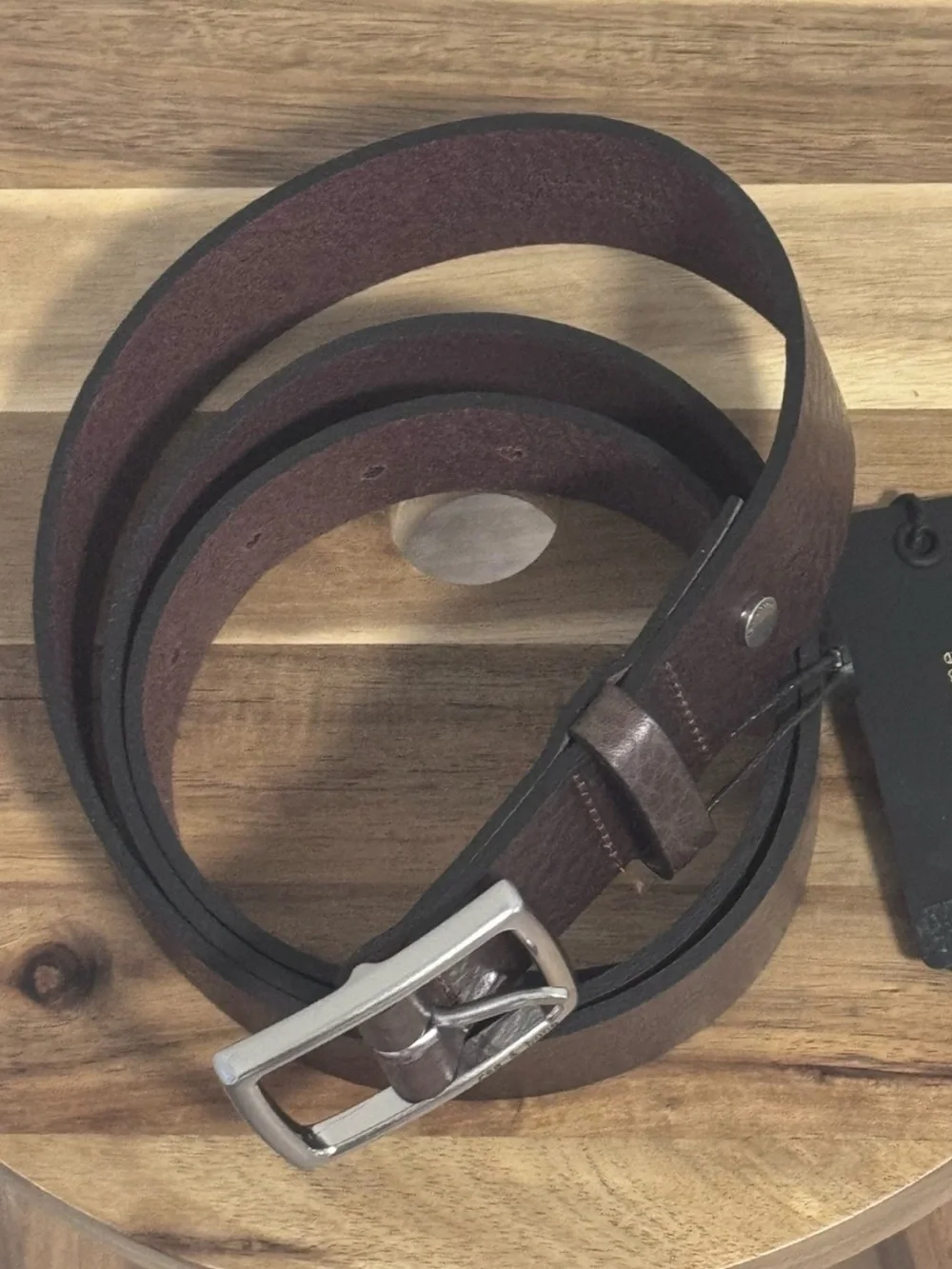 Rag & Bone Unisex Rugged Leather Belt Espresso Dark Brown Size 38 NWT New